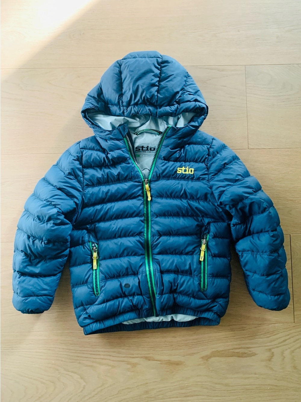 Stio Hometown Down Jacket Kids 5T Navy Goose Down Hooded Puffer Winter Outdoor